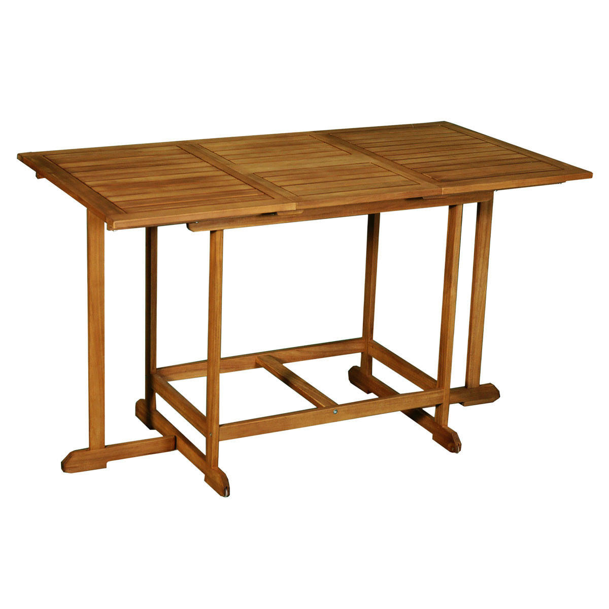 GARTENSET ausziehbarer Tisch + 4 Klappstühle Massivholz CARMEN - Naturfarben, Holz - Miliboo