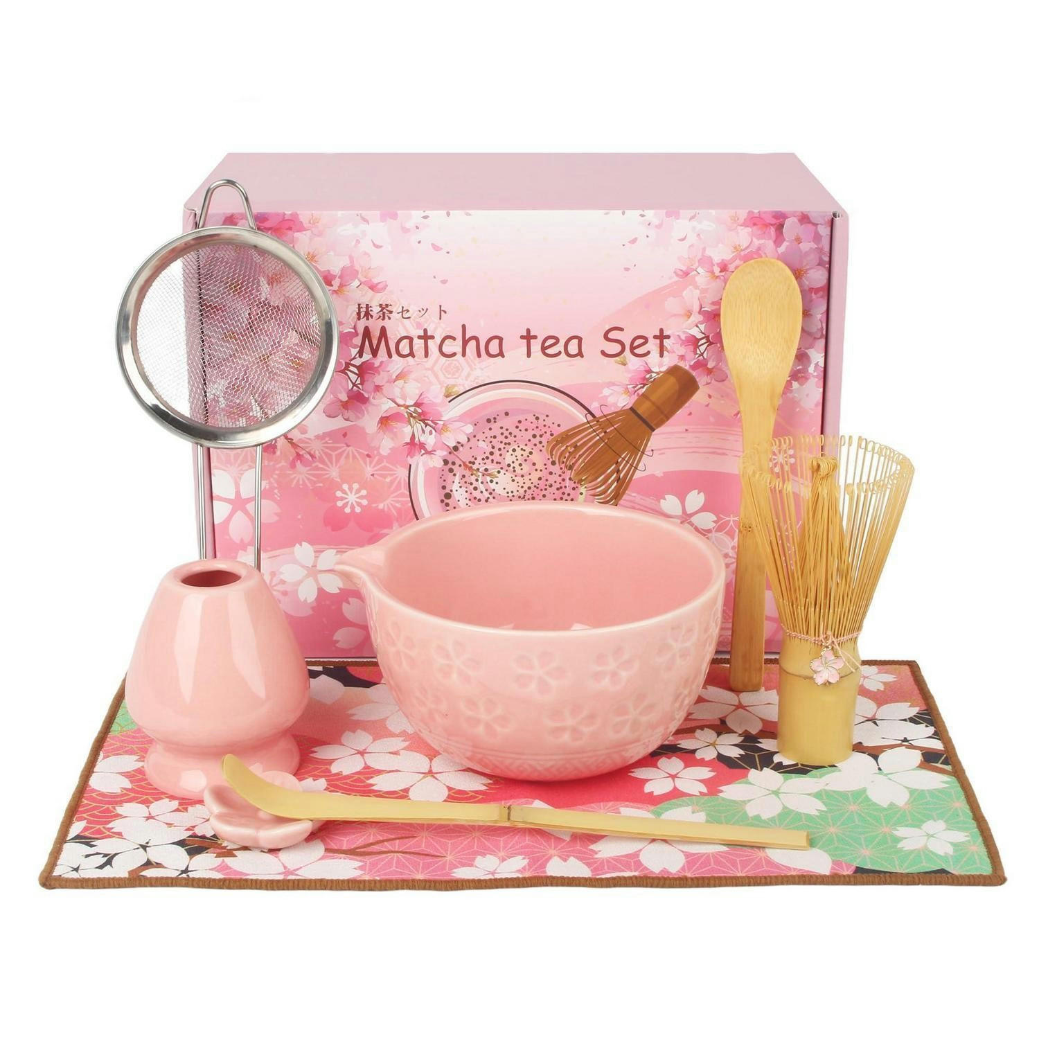 MATCHA Set 8-teilig Rosa Keramik Bambus - Rosa, Keramik (20.5/10.8/30cm)