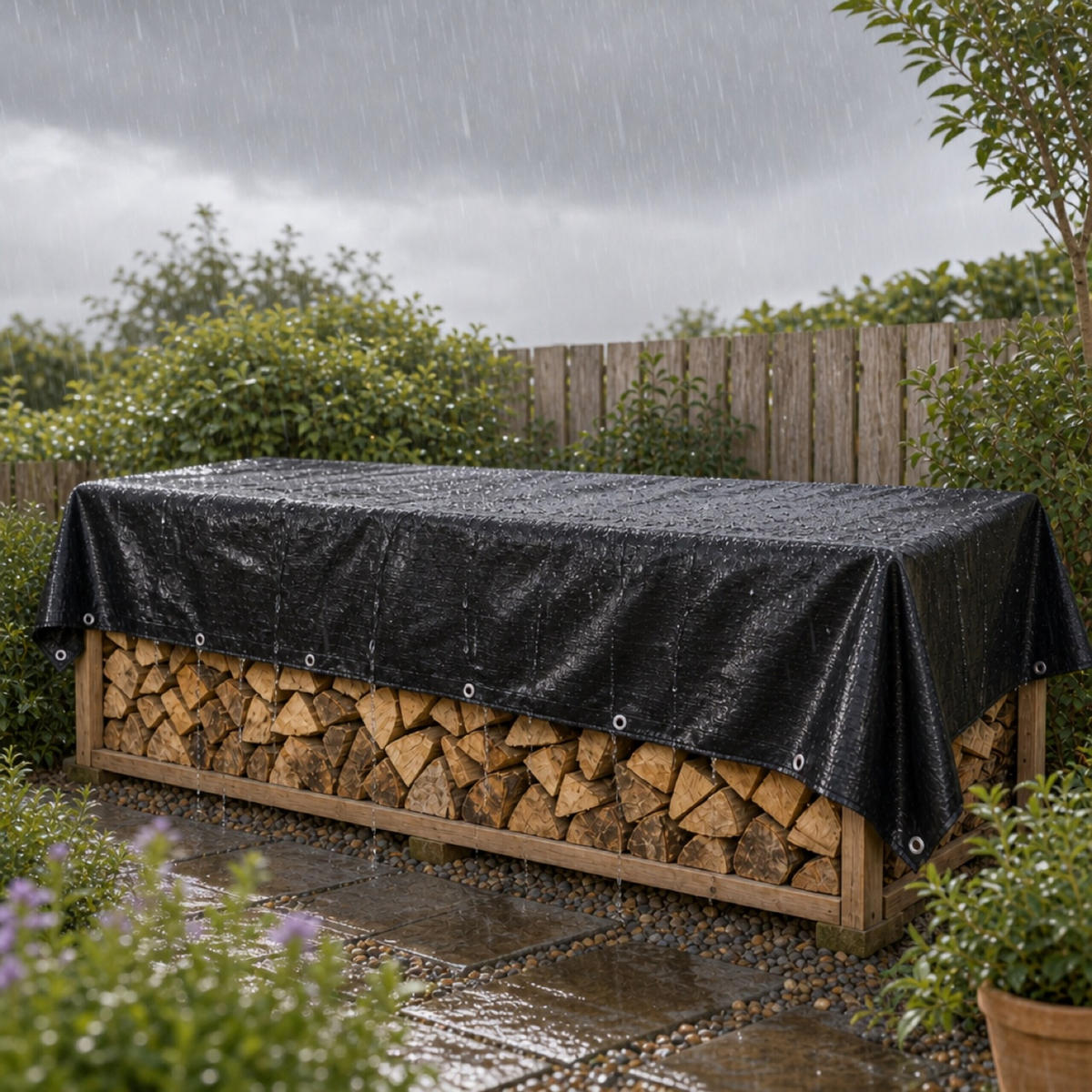 ABDECKPLANE Schwarz wasserdicht 200 g/m² 4x5 m - Schwarz, Kunststoff (500/400/0.1cm) - Relaxdays