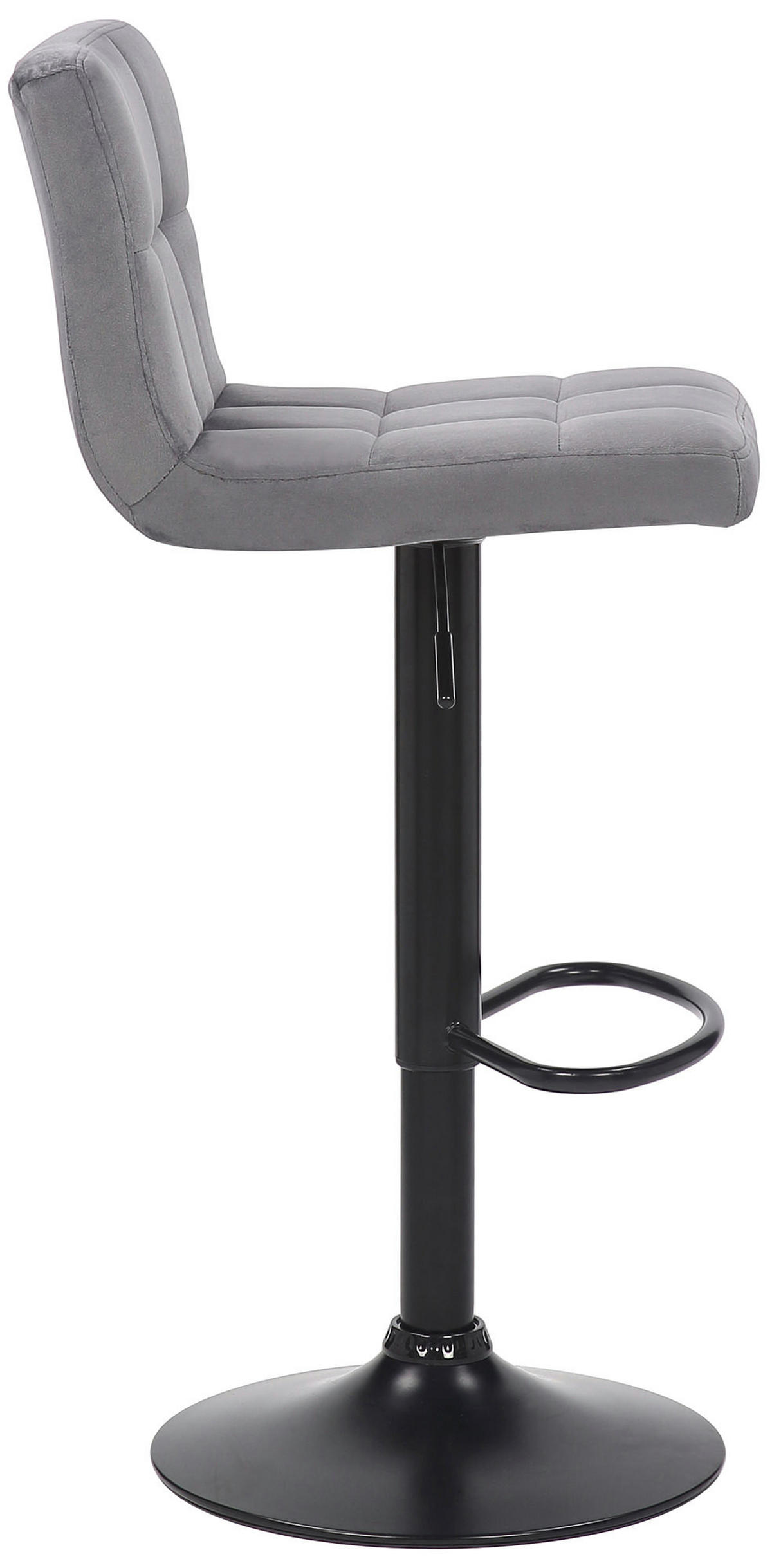BARHOCKER 2er Set Samt Grau - Schwarz/Grau, Textil/Metall (40/85/40cm) - CLP