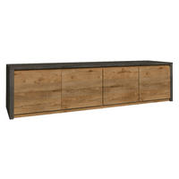 LOWBOARD Montana Eiche Lefkas / grau 170 / 43 / 47cm - Eichefarben/Grau, Holz/Holzwerkstoff (170.3/47.6/43.3cm) - Feldmann-Wohnen
