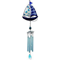 WINDSPIEL Segelboot Glas Blau 45 cm - Blau, Glas (45/11.5/3.5cm)