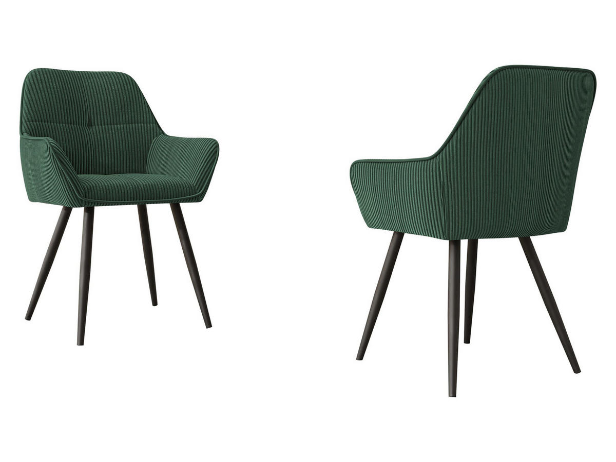 SET 2 SCAUNE Archon (2 buc) - verde/negru, material textil/metal (64/86/61cm) - MIRJAN24