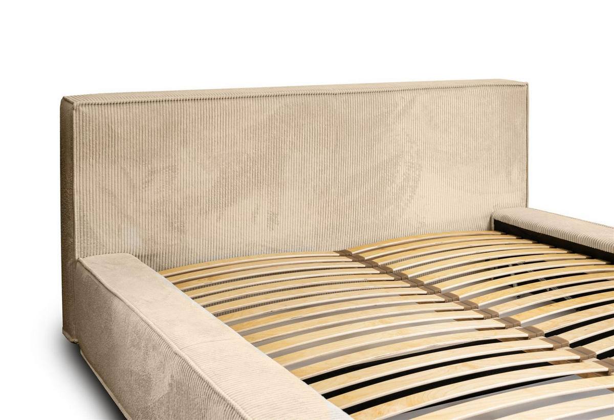 POLSTERBETT Modesto In Lincoln - Beige, Holzwerkstoff/Textil (140/200cm) - Fun Möbel