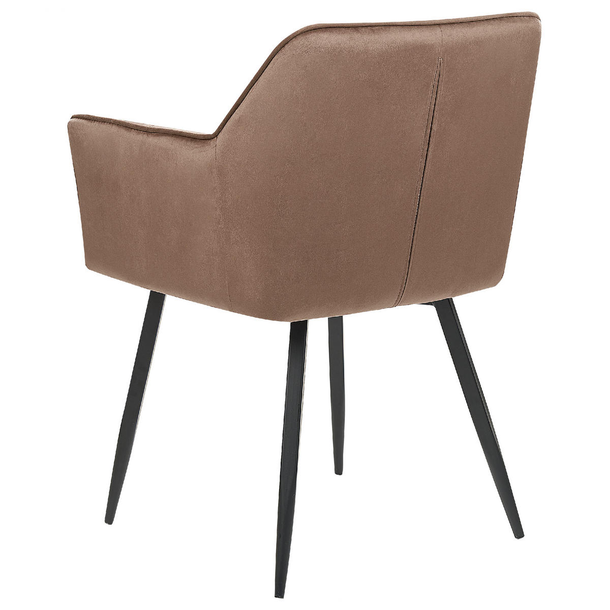 STUHL 2er-Set Samtstoff Braun Jasmin - Braun, Textil/Metall (60/84/49cm) - Beliani