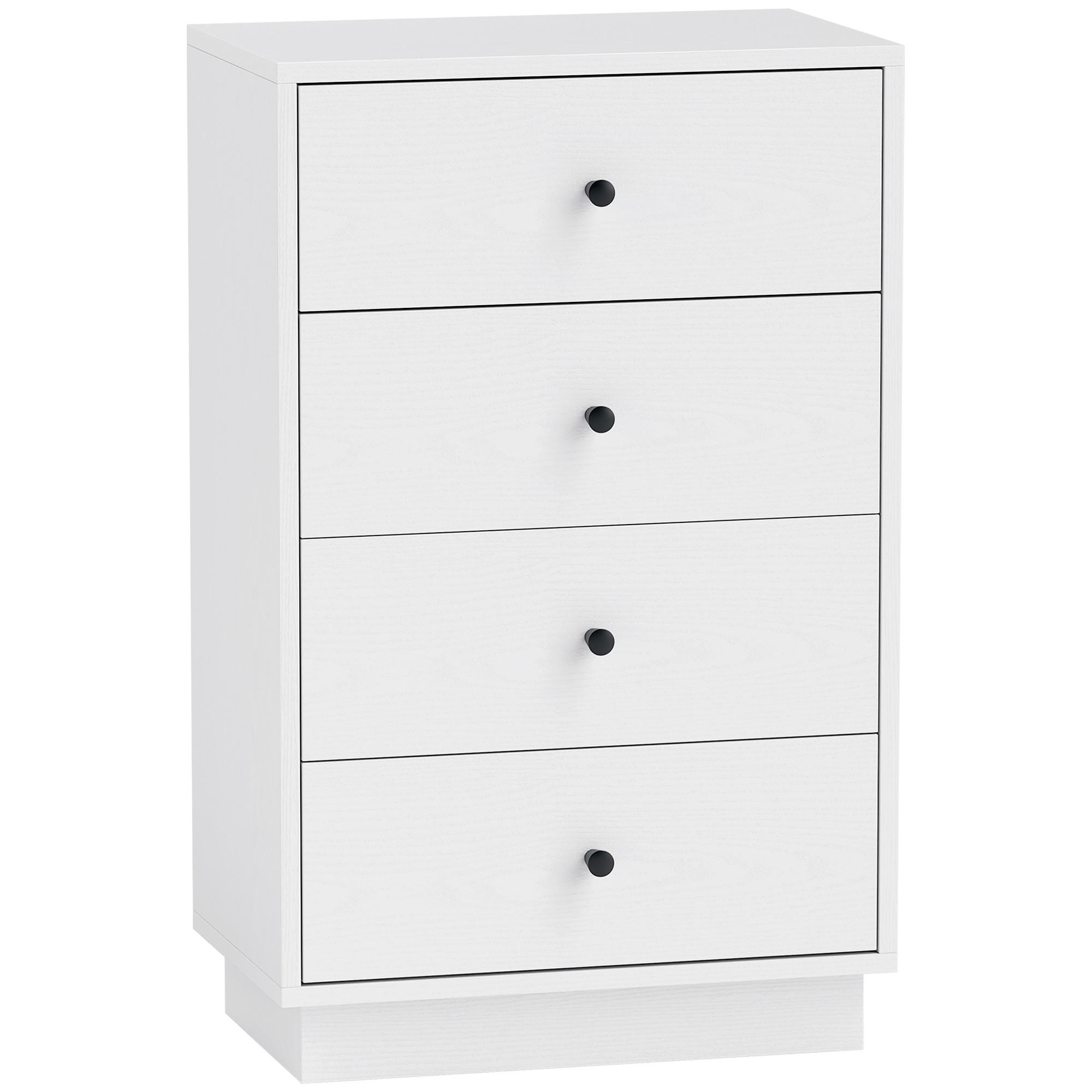 KOMMODE Sideboard mit 4 Schubladen Schrank aus Holzwerkstoff 47 x 29 x 75 cm Weiß - Weiß, Holzwerkstoff (47/75/29cm) - HOMCOM