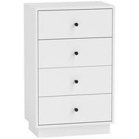 KOMMODE Sideboard mit 4 Schubladen Schrank aus Holzwerkstoff 47 x 29 x 75 cm Weiß - Weiß, Holzwerkstoff (47/75/29cm) - HOMCOM
