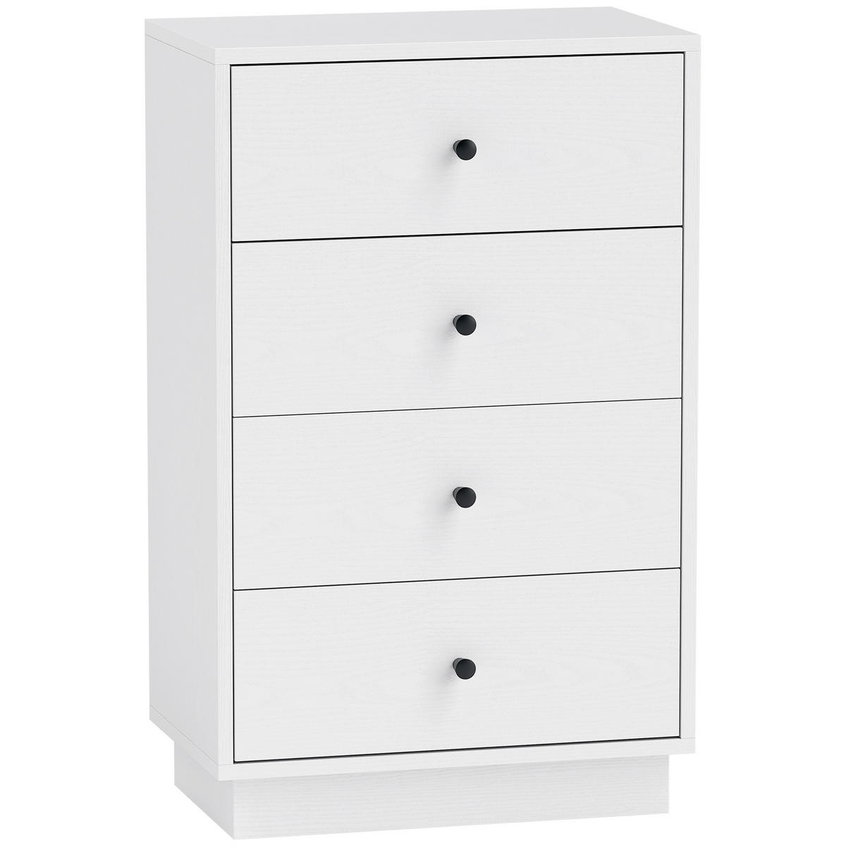 KOMMODE Sideboard mit 4 Schubladen Schrank aus Holzwerkstoff 47 x 29 x 75 cm Weiß - Weiß, Holzwerkstoff (47/75/29cm) - HOMCOM