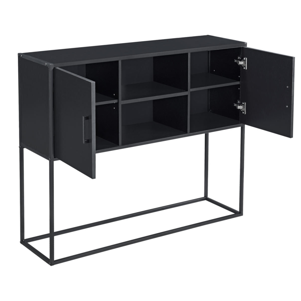 SIDEBOARD Motala - Schwarz, Holzwerkstoff/Metall (108.5/90/30cm) - [en.casa]