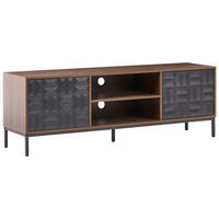 TV-MÖBEL Dunkelbraun Caraquet - Schwarz/Braun, Holzwerkstoff (160/54/40cm) - Beliani