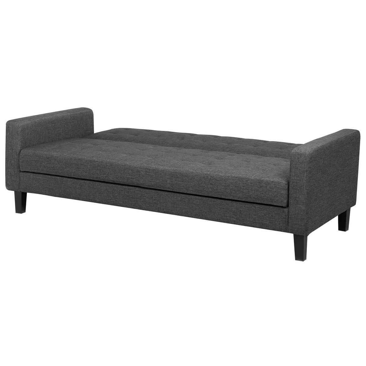 3-SITZER-SCHLAFSOFA Polsterbezug Dunkelgrau Vehkoo - Dunkelgrau, Textil (200/86/77cm) - Beliani
