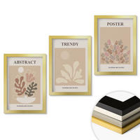 WANDBILDER 3er Set - 20x30 cm Goldrahmen - Pflanzenmotive beige braun - Goldfarben, Kunststoff (20/30cm) - ArtPrintCave
