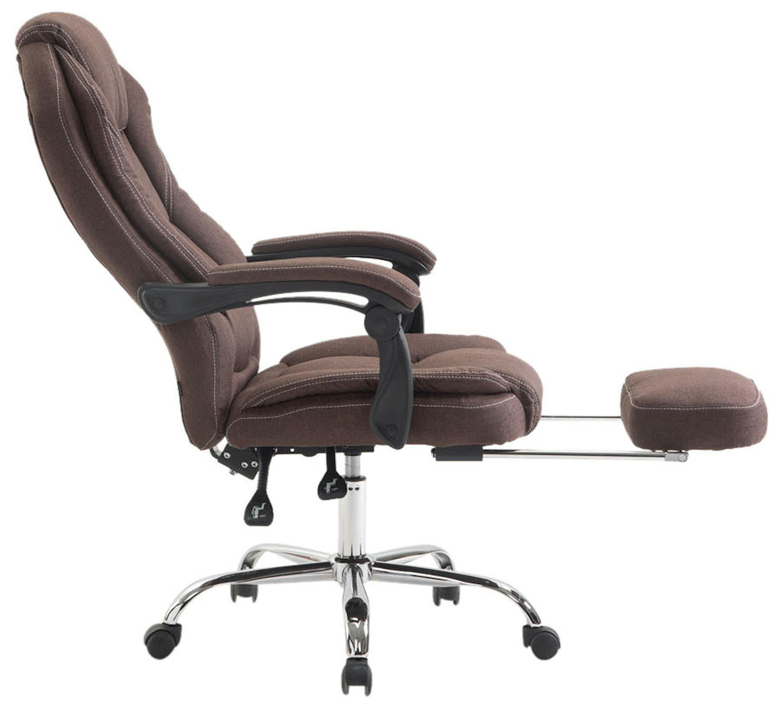 BÜROSTUHL MEDHA Stoff 114x67x64 Braun Stoff Metall - Braun, Textil/Metall (67/114/64cm) - DELUKE