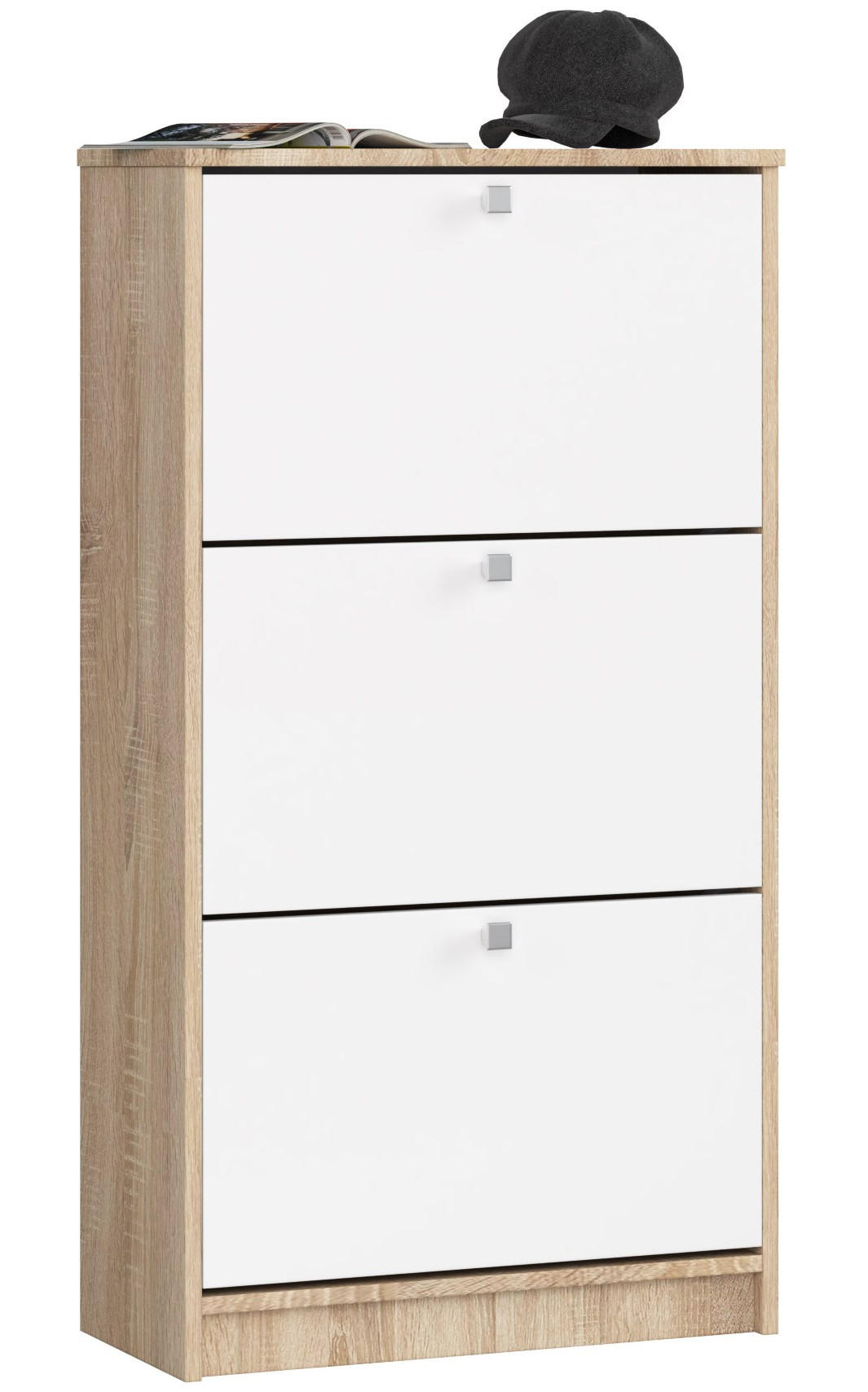 RAUMHIRSCH FURNITURE SKŘÍŇ NA BOTY dub Sonoma, bílá 113/60/28,5