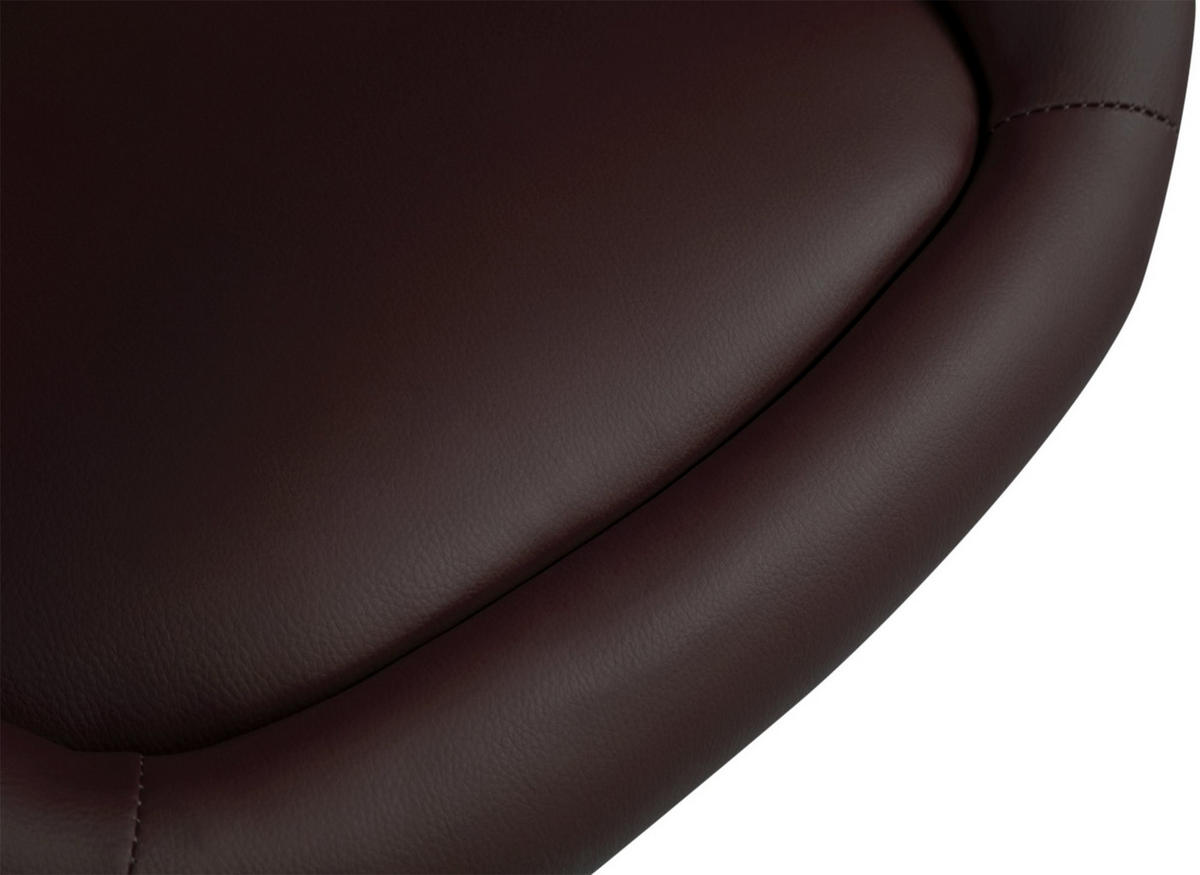 BARHOCKER 2er Set Lederlook braun - Chromfarben/Braun, Textil/Metall (55/86/51cm) - CLP