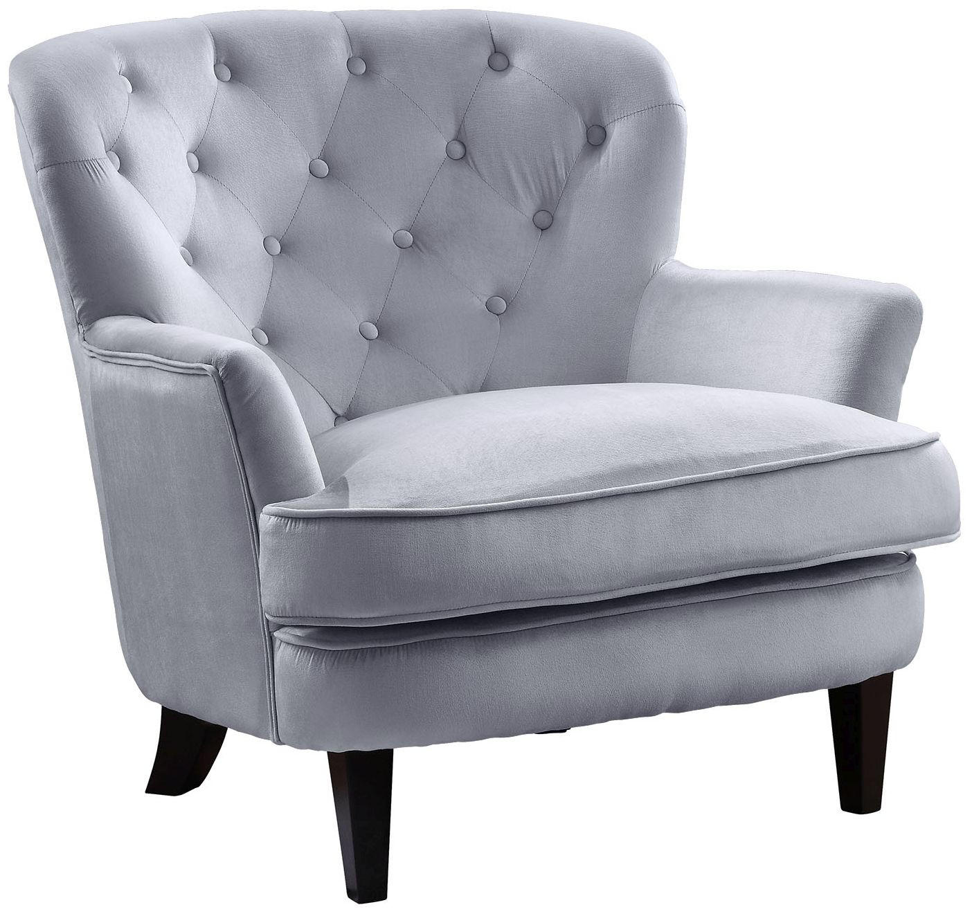 SESSEL Leo Samt Grau - Grau, Textil (82/88/83cm) - ATLANTIC home collection