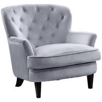 SESSEL Leo Samt Grau - Grau, Textil (82/88/83cm) - ATLANTIC home collection