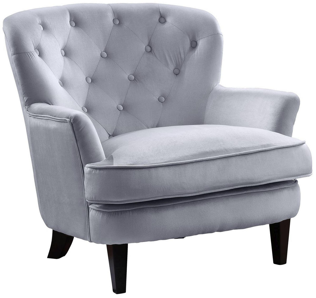 SESSEL Leo Samt Grau - Grau, Textil (82/88/83cm) - ATLANTIC home collection