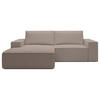 ECKSOFA Farese Mini mit Cordbezug Beige, links - Beige/Schwarz, Textil (240/167cm) - Selsey
