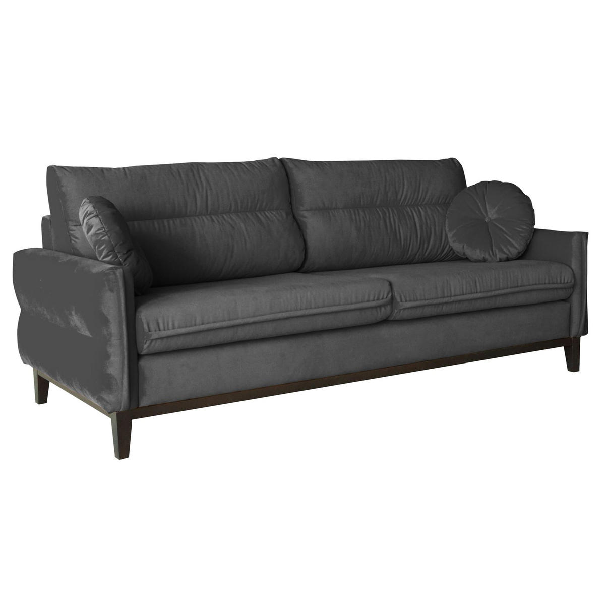 SITZGARNITUR Belweder, zwei Sofas+Sessel, Grau, Velours - Wengefarben/Grau, Holz/Textil (268/95/94cm) - Beautysofa