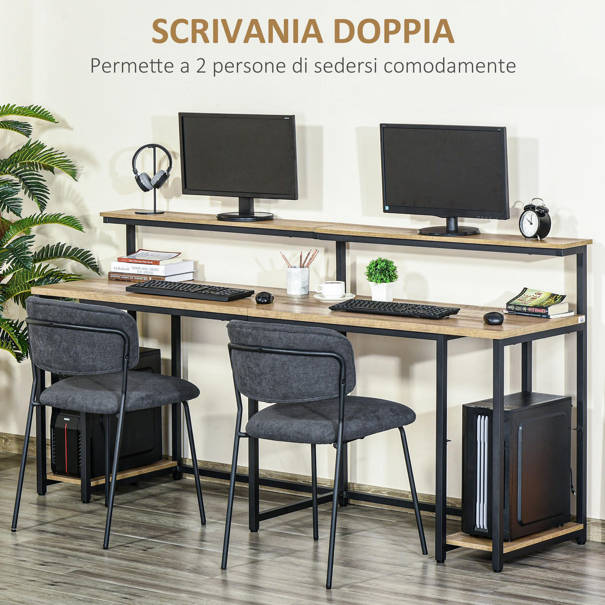 BÜROTISCH Braun 1 Stück - Braun, Holzwerkstoff (53/200/100cm) - GiPP