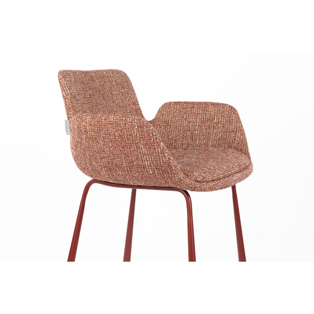 BARHOCKER Brit Rückenlehne 67,5 cm Rot - 2 er Set - Rot, Kunststoff (57/91.5/54cm) - Zuiver
