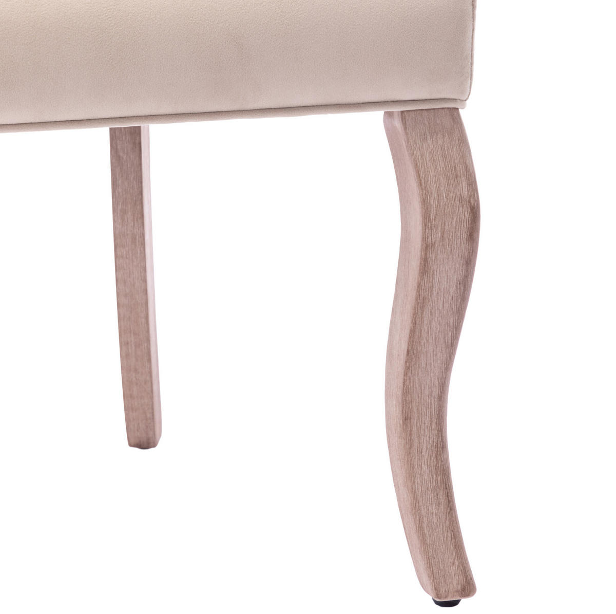STUHL 2er-Set mit hoher Rückenlehne ca. 97 x 51 x 47 cm Beige - Beige, Holz (51/97/51cm) - Meubliv
