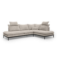 ECKSOFA Leafy Creme 293 cm - Creme, Textil (293/90/198cm) - Pillovely