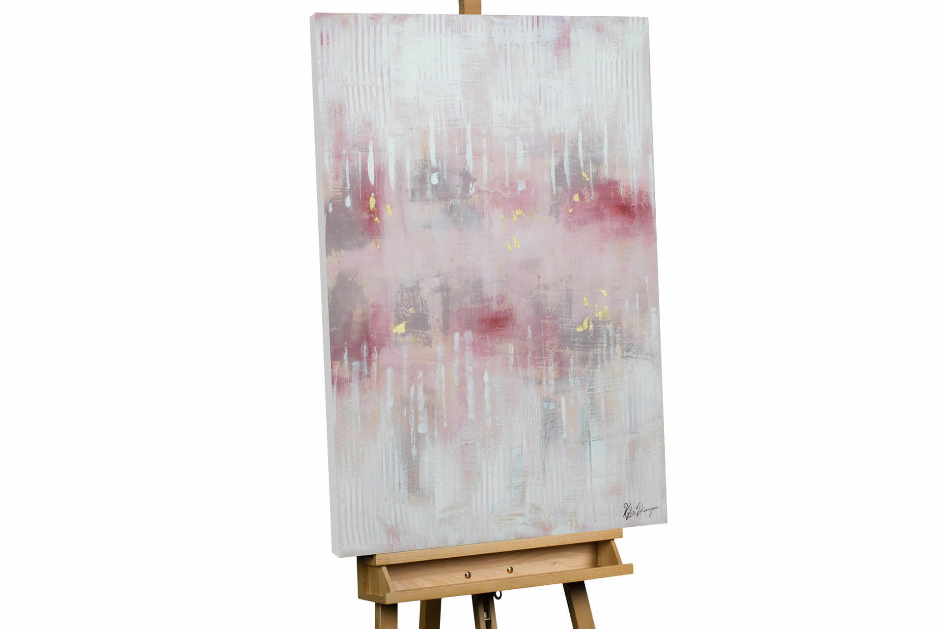 KUNSTLOFT RUČNĚ MALOVANÝ AKRYLOVÝ OBRAZ RŮŽOVÝ, 75/100 CM