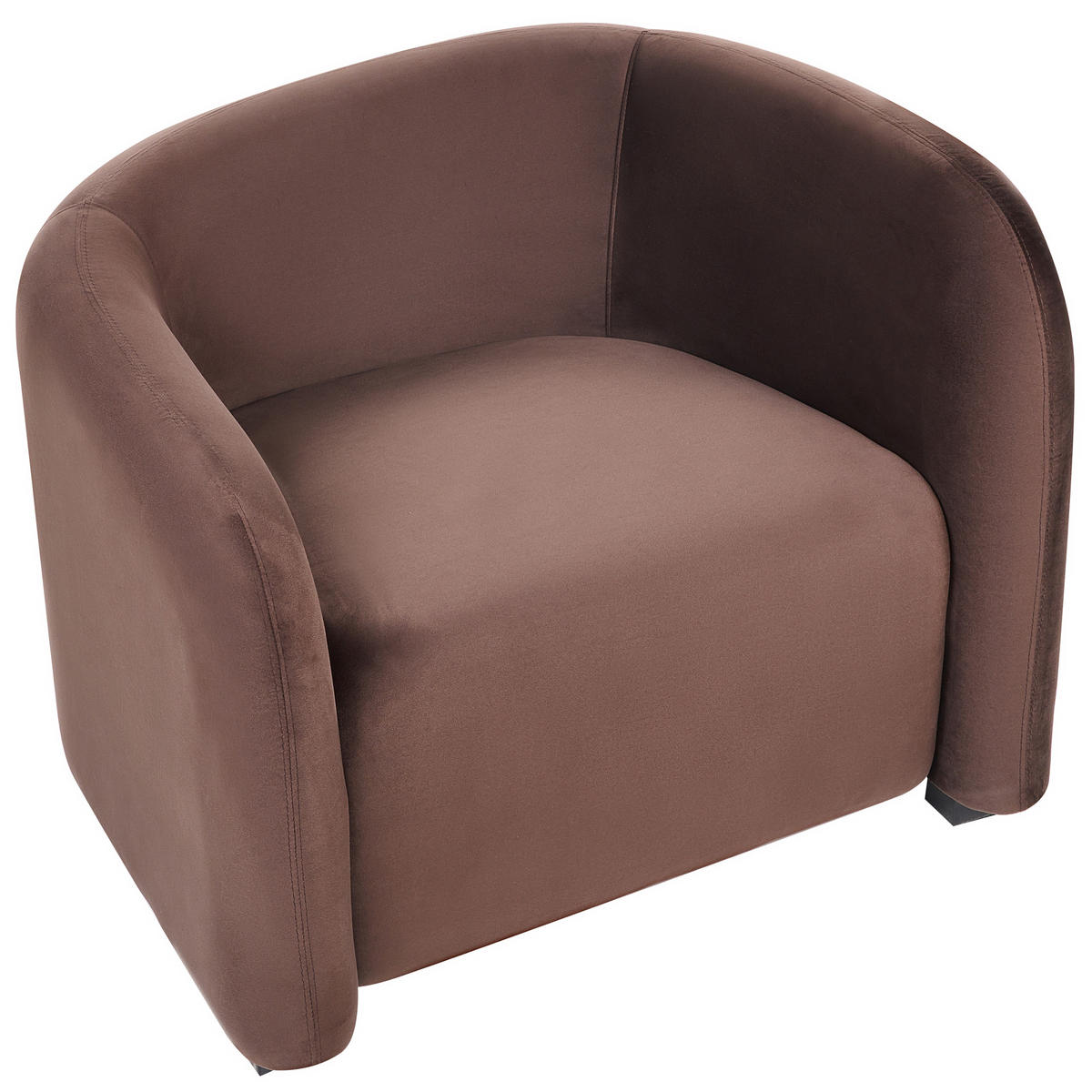 SADA POHOVEK 5-místná Sametová látka Tmavě hnědá Veltada - hnědá, textil (205/75/90cm) - Beliani