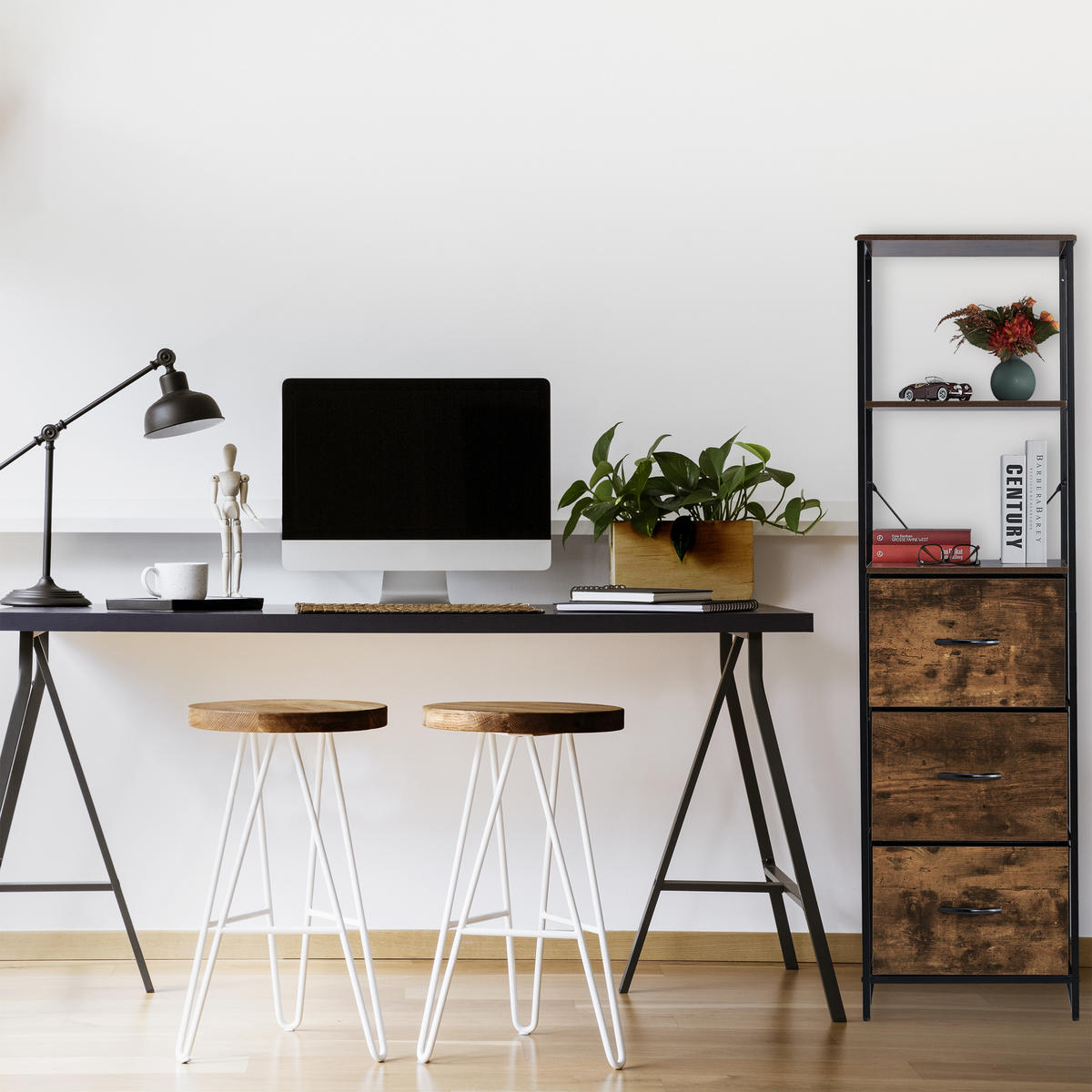 VINTAGE-REGAL - Multicolor, Holz/Holzwerkstoff (43/155/42.5cm) - Relaxdays