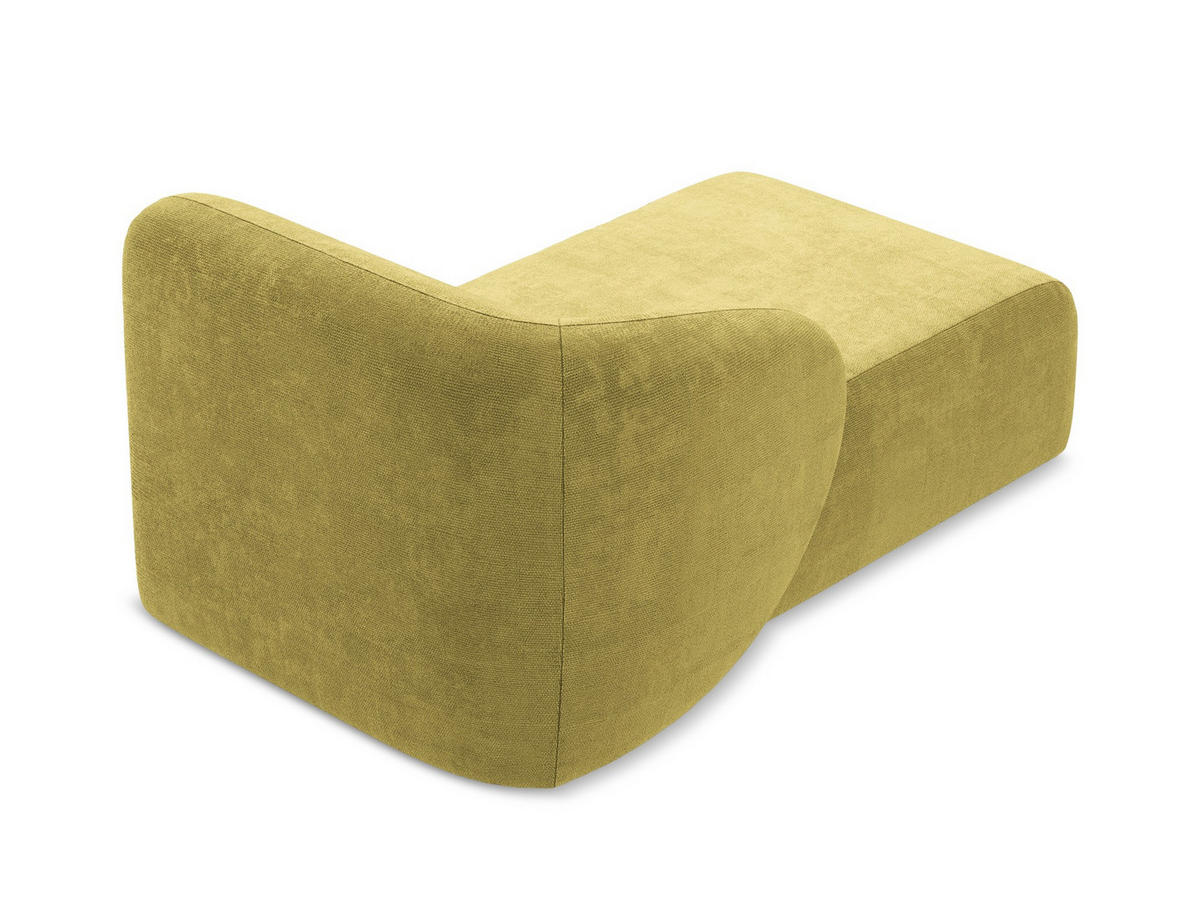 SOFAELEMENT Links Chenille Stoff Grün - Limette/Schwarz, Holzwerkstoff/Kunststoff (91/75/166cm) - Makamii