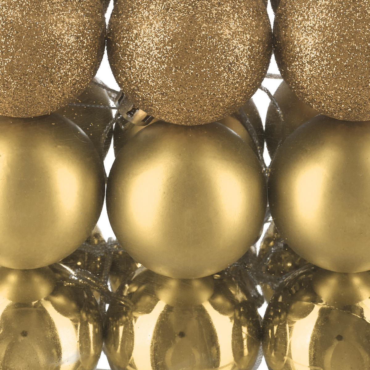 150-TLG.WEIHNACHTSKUGELN-SET - Goldfarben, Kunststoff (6/7/6cm) - Relaxdays