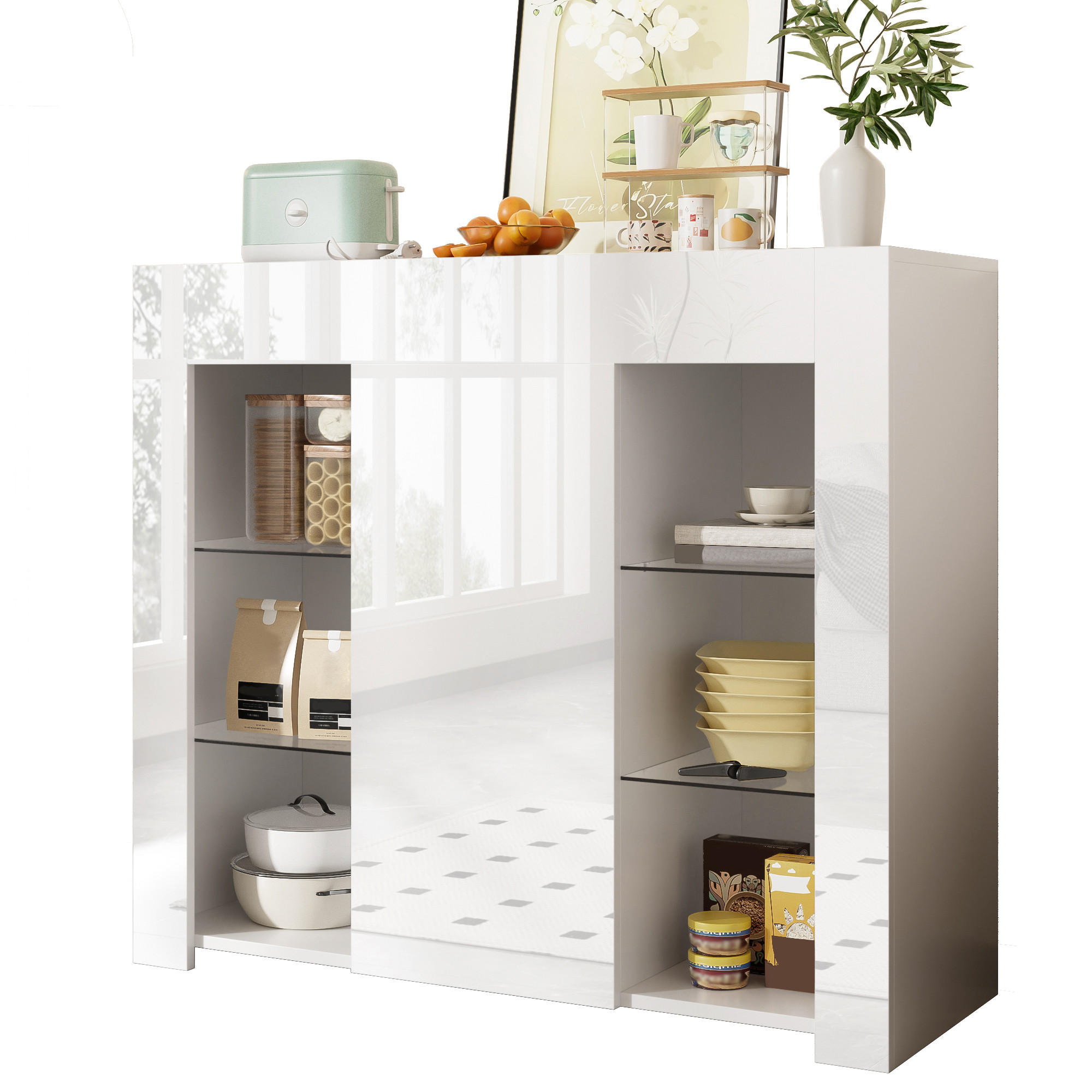 Flieks Buffet Weiß 35x83x95 cm