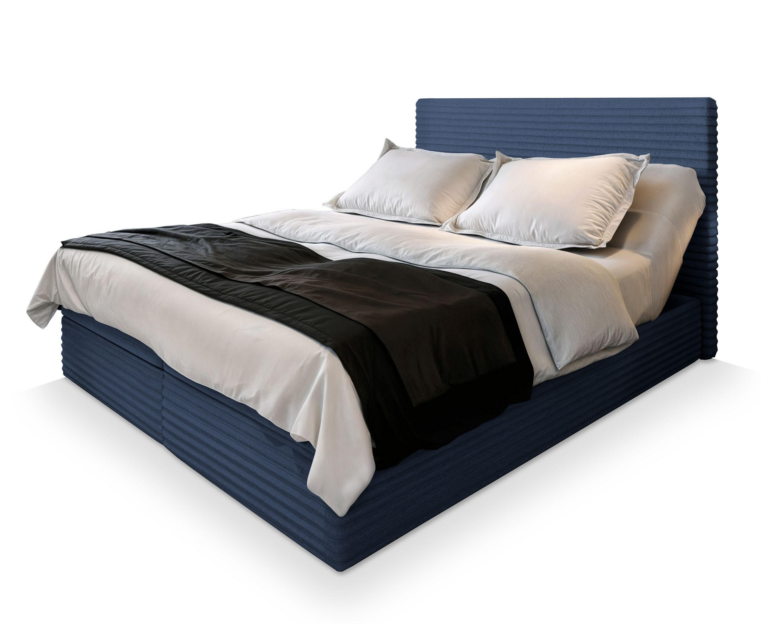 POSTEL BOXSPRING MILARA 160x200 cm, s matrací a úložným prostorem, modrá - modrá, kompozitní dřevo/textil (160/200cm) - MASSENO