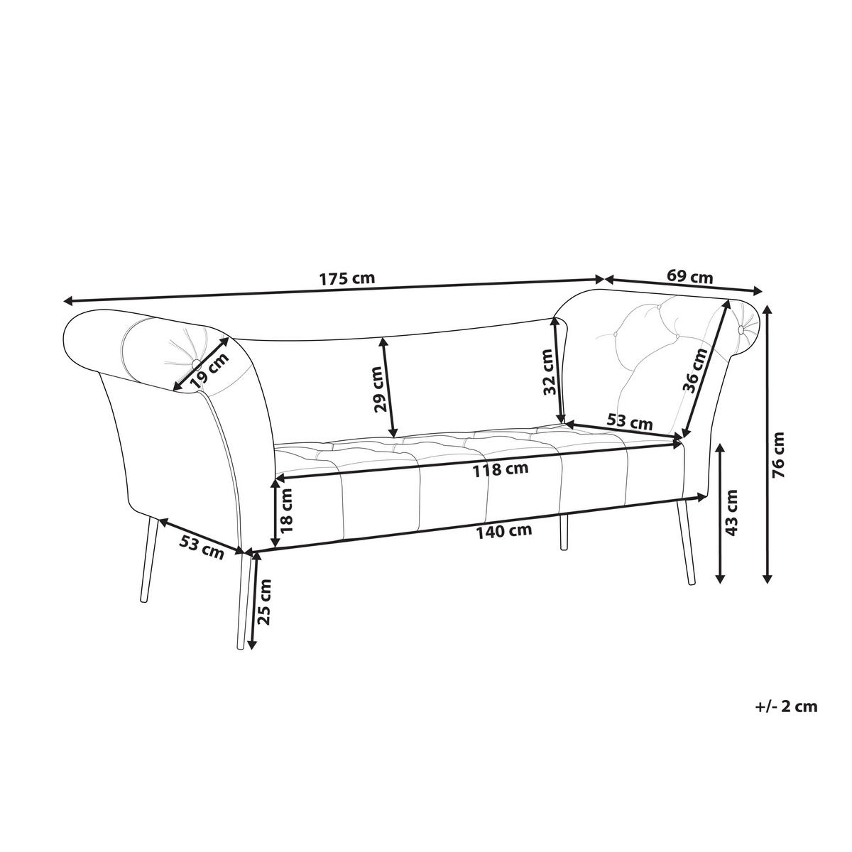 ČALOUNĚNÉ LEHÁTKO CHAISE LONGUE Sametová látka Modrozelené Nantilly - modrá/černá, textil (175/76/69cm) - Beliani