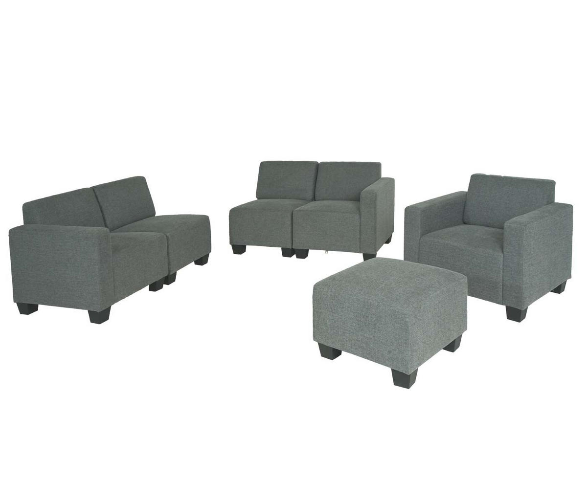 SOFA-SYSTEM Grau - Grau, Textil (193/76/72cm) - MCW