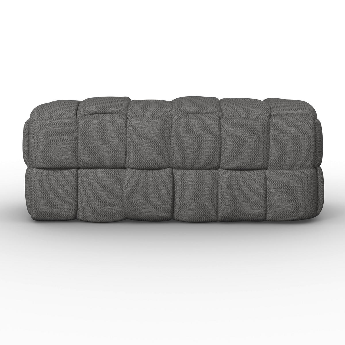 HOCKERBANK Ella Dunkelgrau Bouclé Gepolstert - Dunkelgrau, Holz (110/45/45cm) - Bessagi Home