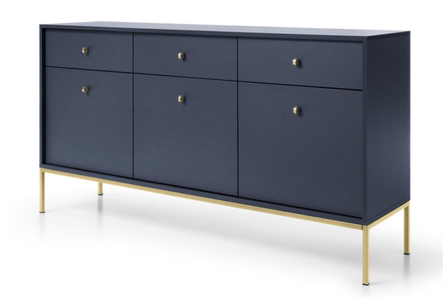 SIDEBOARD Granat MONAKO MKSZ154 Mit Goldfarbenem Gestell - Blau, Holzwerkstoff (153.4/83.2/39cm) - Sepro Meble