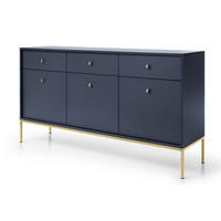 SIDEBOARD Granat MONAKO MKSZ154 Mit Goldfarbenem Gestell - Blau, Holzwerkstoff (153.4/83.2/39cm) - Sepro Meble