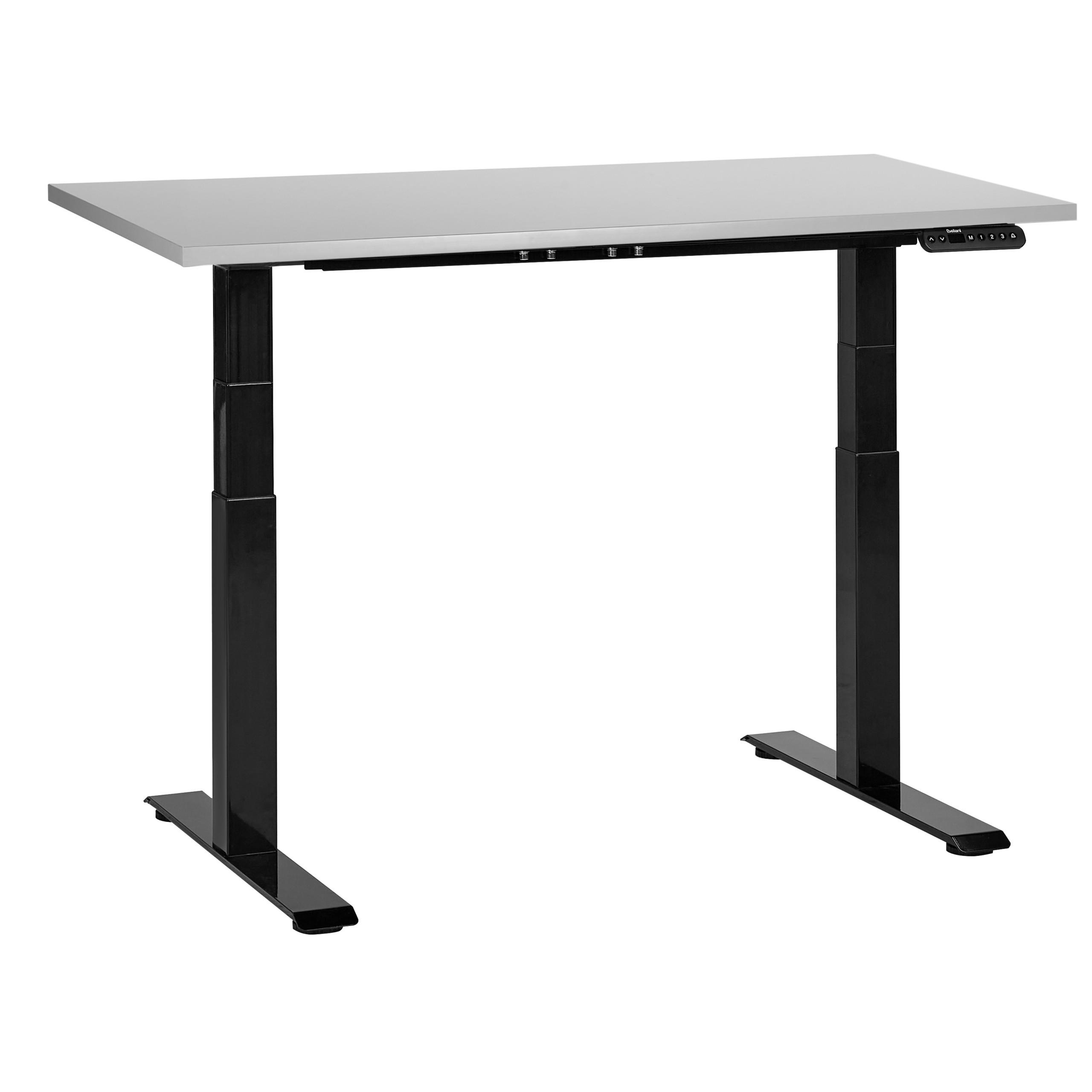 SCHREIBTISCH grauschwarz 120/72 cm elektrisch höhenverstellbar Destin III - Schwarz/Grau, Holz (120/72/128cm) - Beliani
