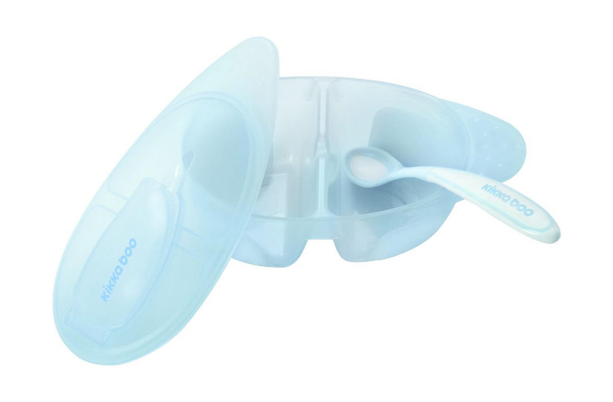 KINDERSCHÜSSEL Tasty Doppelkammer blau Deckel, 150 ml, 120 ml, ab 6 Monate, ab 6 Monaten, leicht zu reinigen - Blau, Kunststoff (10/6/18cm) - Kikka boo