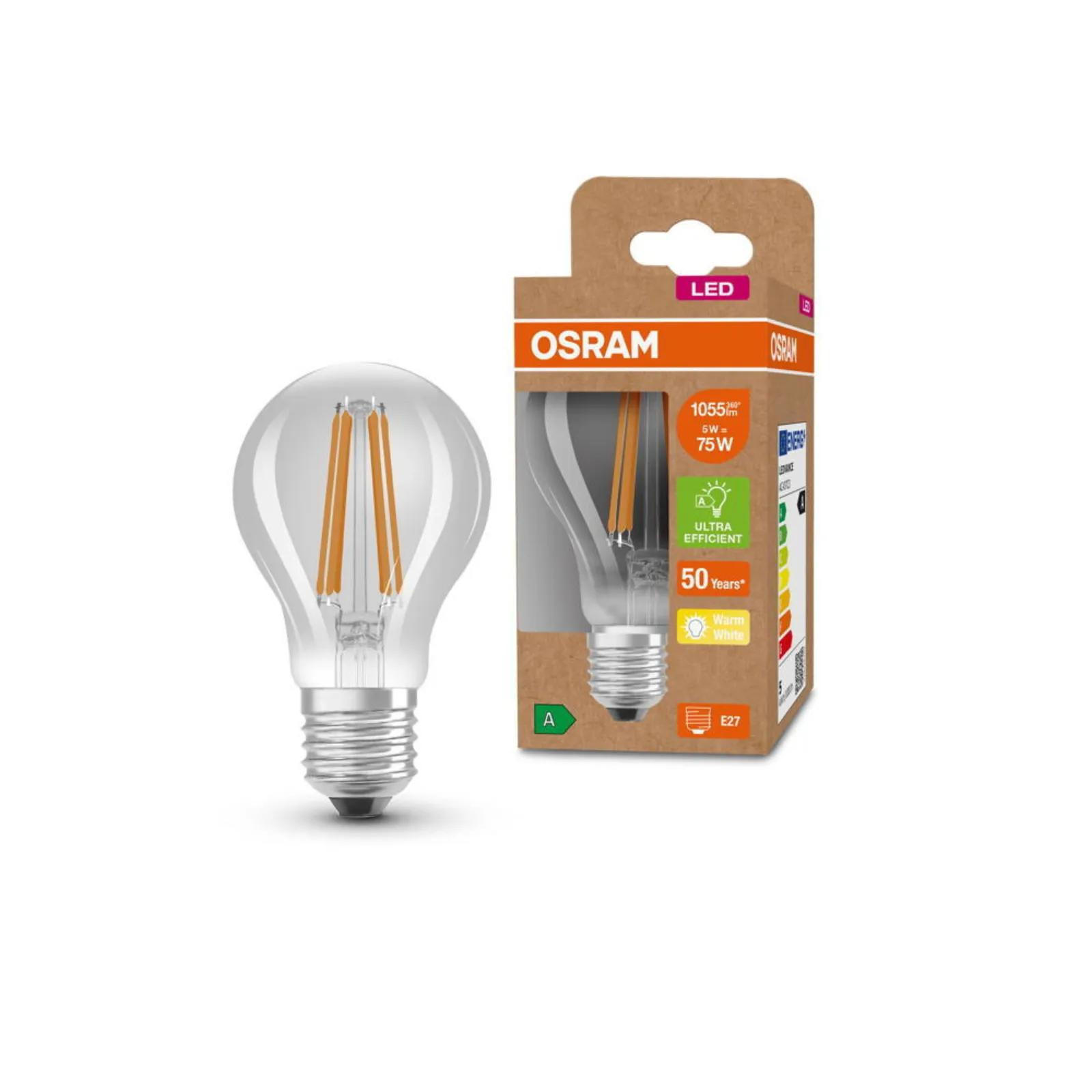 LEUCHTMITTEL E27 - Birne A75 Set - Transparent, Glas (6/10.5cm) - Osram