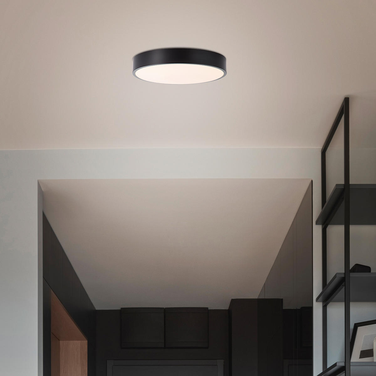 DECKENLEUCHTE Slimline G80569A76 - Schwarz, Metall (33/33/6.5cm) - Brilliant