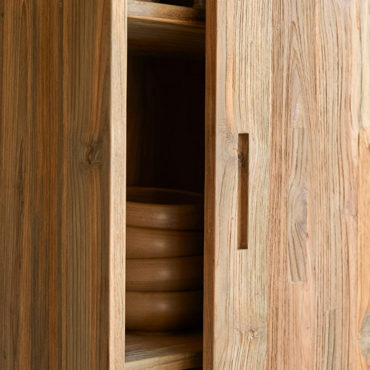 ANRICHTE Elias Natur aus Teak - Naturfarben, Holz (130/150/40cm) - Tikamoon