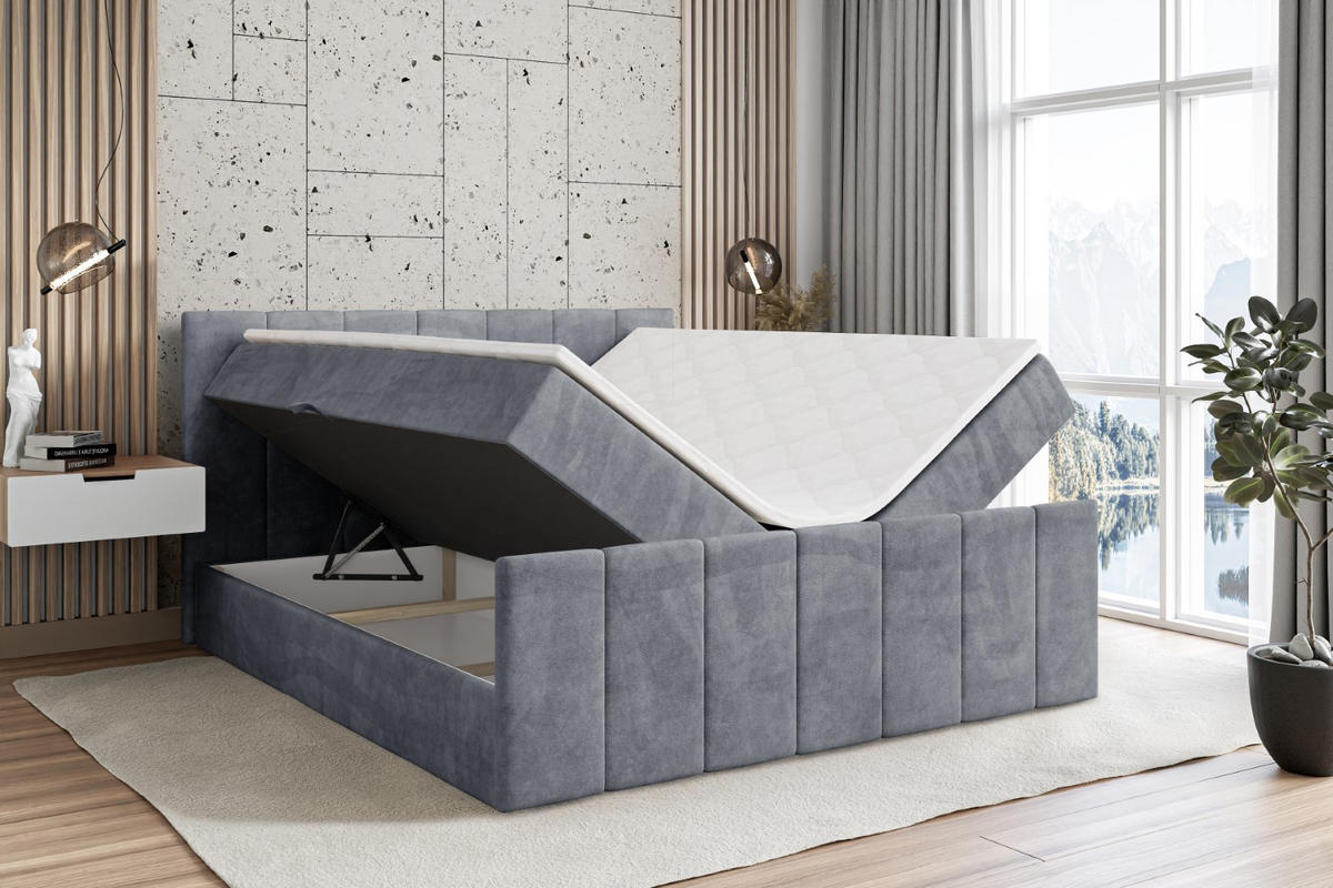 BOXBETT MOETI-Z - 120x200 cm - H4 - Grau - Grau, Holzwerkstoff (120/200cm) - ALTDECOR