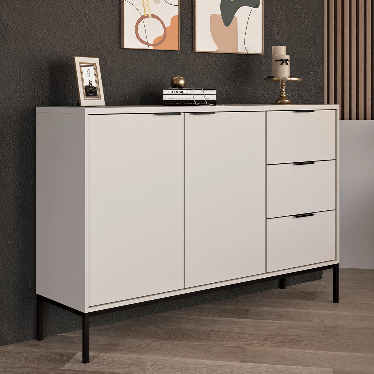 KOMODA Seattle Kašmír - béžová, kompozitné drevo (150/100.4/40cm) - Petits-meubles