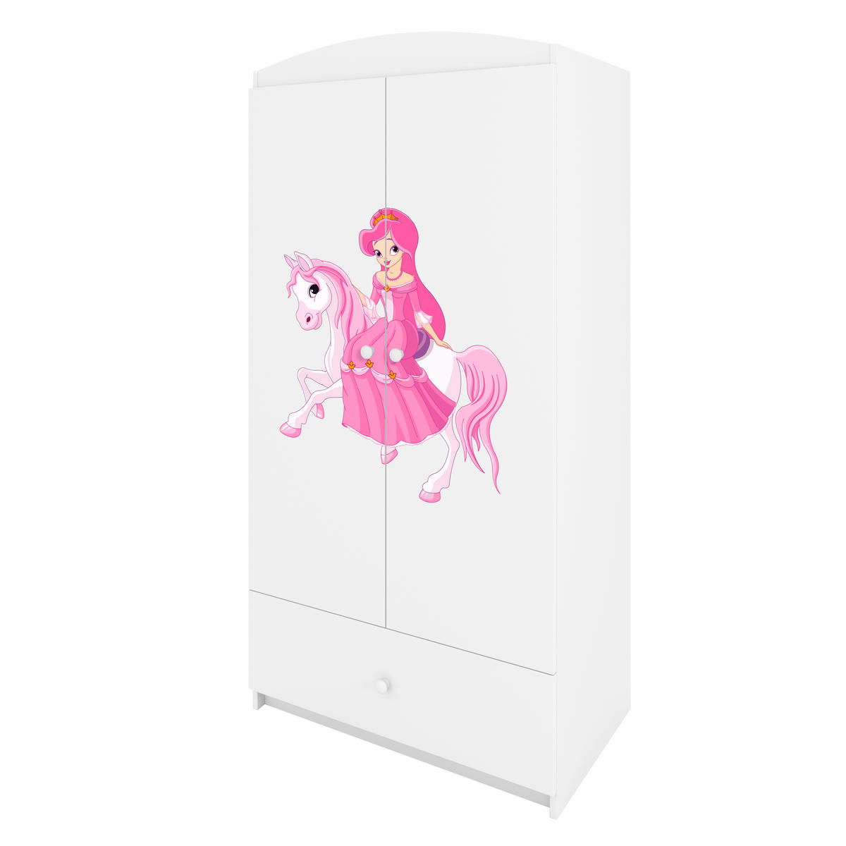 KINDERKLEIDERSCHRANK Prinzessin II - Weiß, Holzwerkstoff (90/175/52cm) - RAUMHIRSCH FURNITURE