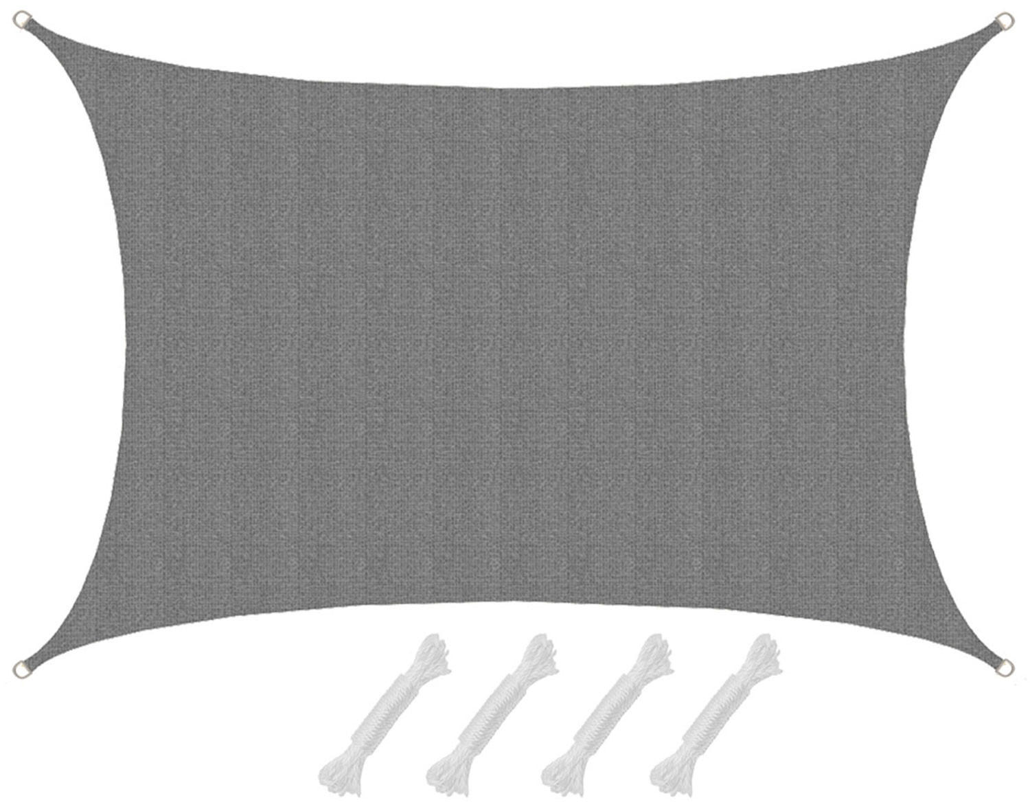 SONNENSEGEL Luftdurchlässig 600/400 cm Grau - Grau, Kunststoff (400/600cm) - Amanka