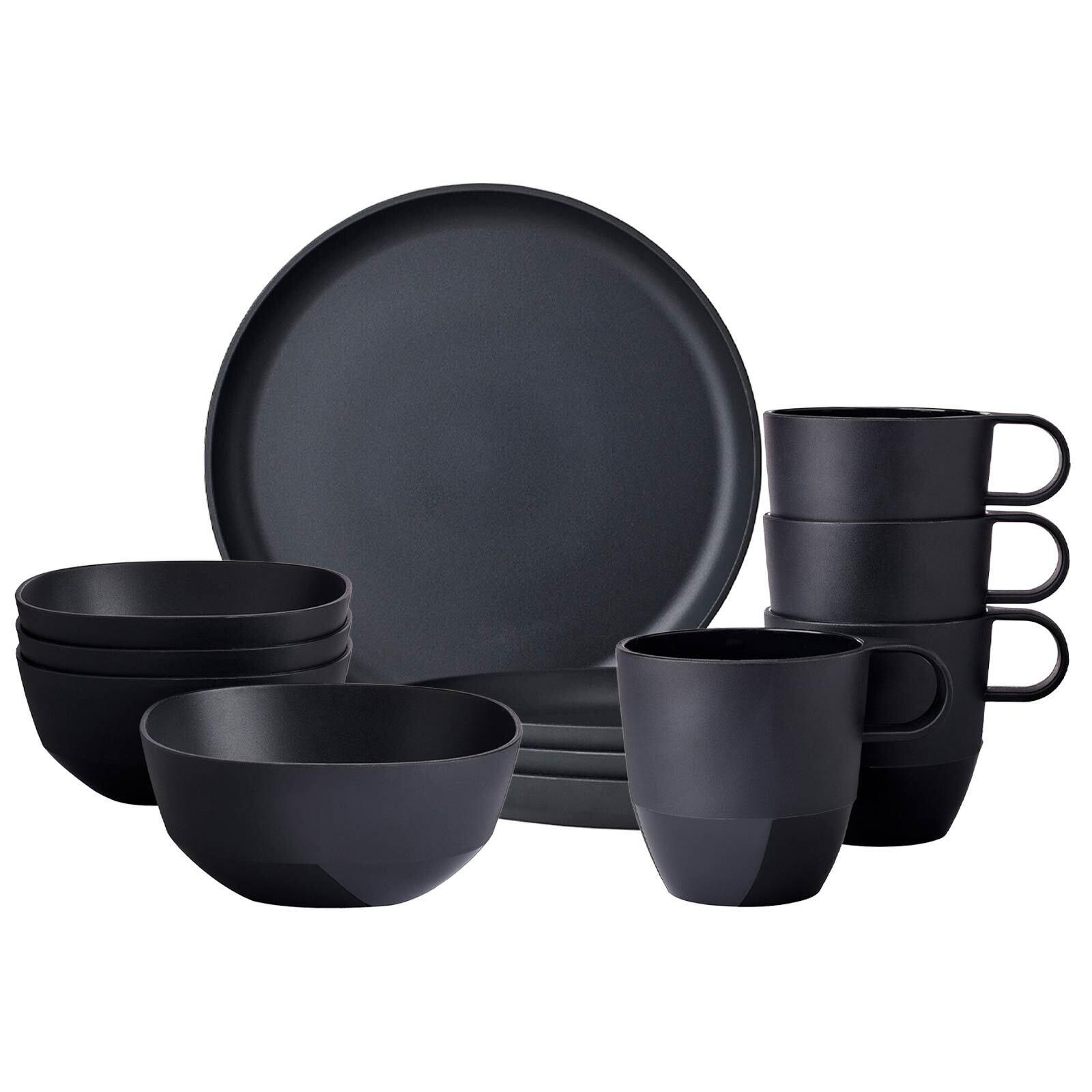 FRÜHSTÜCKS-SET Silueta Nordic Black 12er Set - Schwarz, Kunststoff (1/1/1cm) - Mepal
